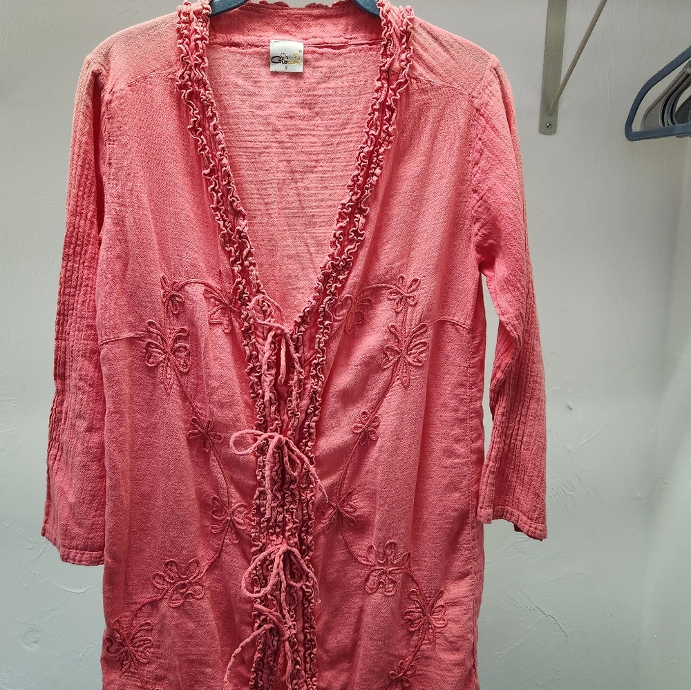 Woman's bathing suit cover up new without tags deep coral color